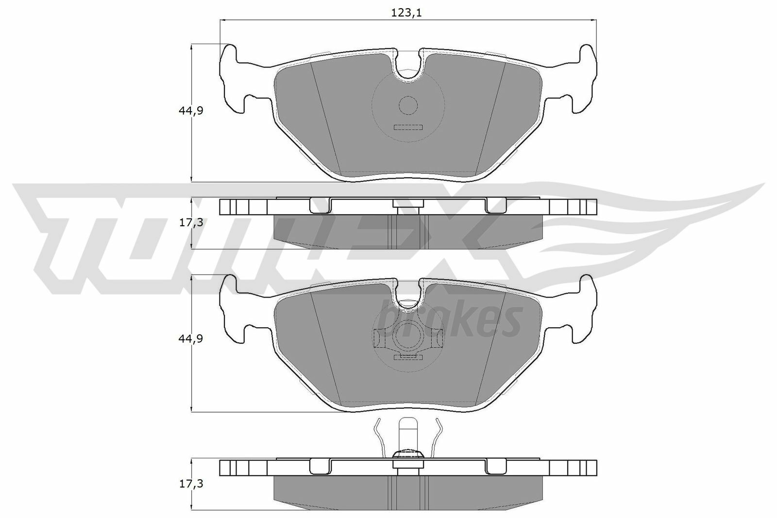 Sada brzdových destiček, kotoučová brzda TOMEX Brakes